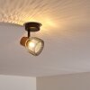 Plafoniera Grongroft Legno chiaro, Nero, 1-Luce