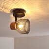 Plafoniera Grongroft Legno chiaro, Nero, 1-Luce