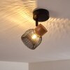 Plafoniera Grongroft Legno chiaro, Nero, 1-Luce