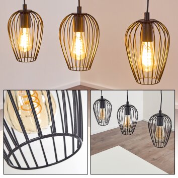Hodges Lampadario a sospensione Nero, 3-Luci Hodges Lampadario a sospensione Nero, 3-Luci