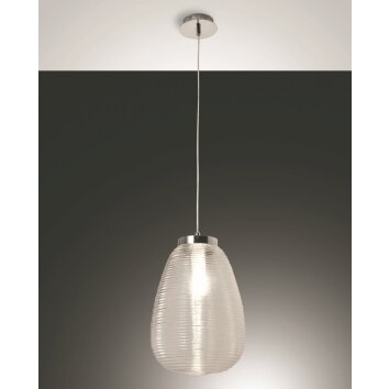 Fabas Luce Cora Lampada a Sospensione Cromo, 1-Luce