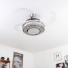 Bendigo ventilatore da soffitto LED Nichel opaco, Trasparente, chiaro, 1-Luce