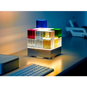 Tecnolumen Cubelight Lampada da tavolo LED Colorato, Chiaro, 1-Luce