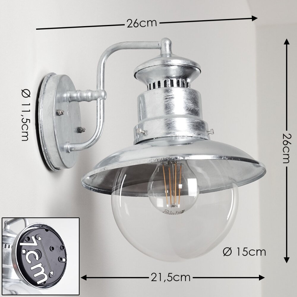 Applique da esterno Sipri Argento, 1-Luce