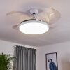 Bendigo ventilatore da soffitto LED Cromo, Trasparente, chiaro, Bianco, 1-Luce