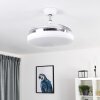 Bendigo ventilatore da soffitto LED Cromo, Trasparente, chiaro, Bianco, 1-Luce