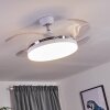 Bendigo ventilatore da soffitto LED Cromo, Trasparente, chiaro, Bianco, 1-Luce