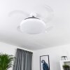 Bendigo ventilatore da soffitto LED Cromo, Trasparente, chiaro, Bianco, 1-Luce