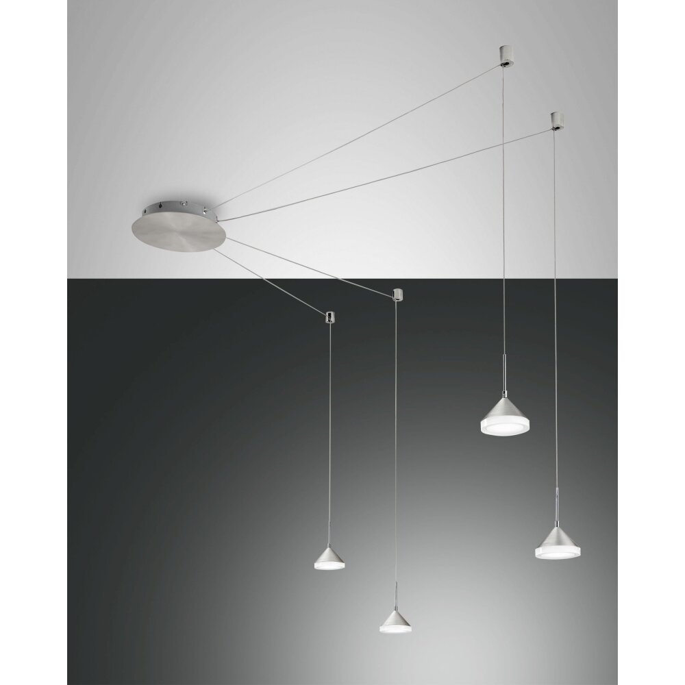 Fabas Luce Isabella Lampada a Sospensione LED Cromo, Nichel opaco, 4-Luci main product photo