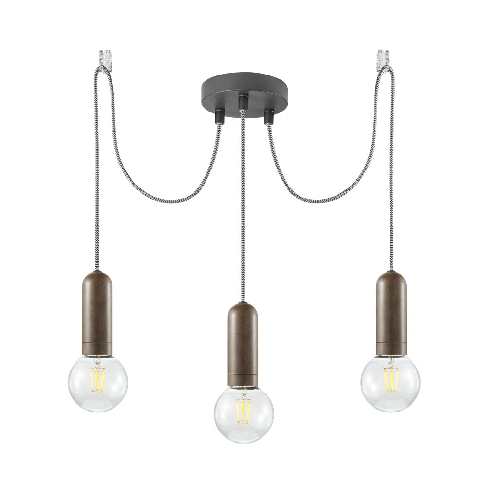 Leuchten Direkt TURN ME Lampada a Sospensione Ruggine, 3-Luci main product photo