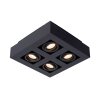 Faretto da soffitto Lucide XIRAX LED Nero, 4-Luci