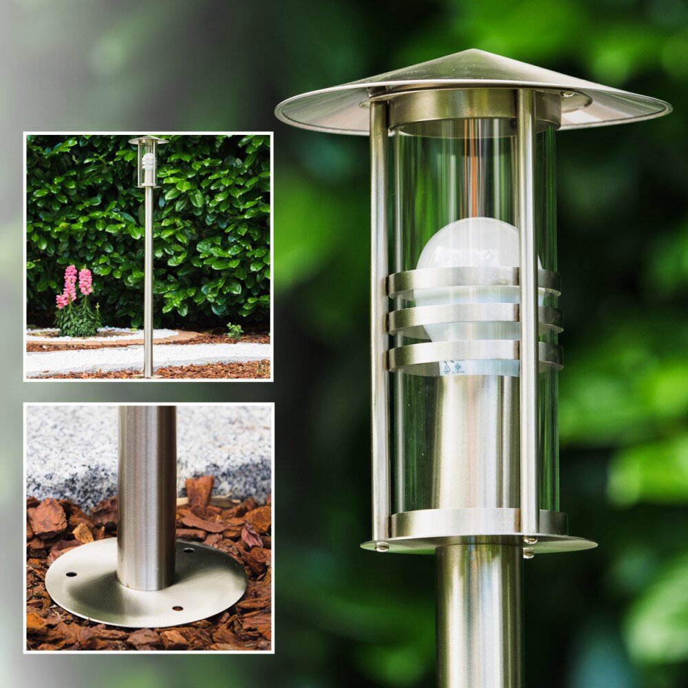 Fukuoka Lampada da terra per esterno Acciaio inox, Trasparente, chiaro, 1-Luce main product photo