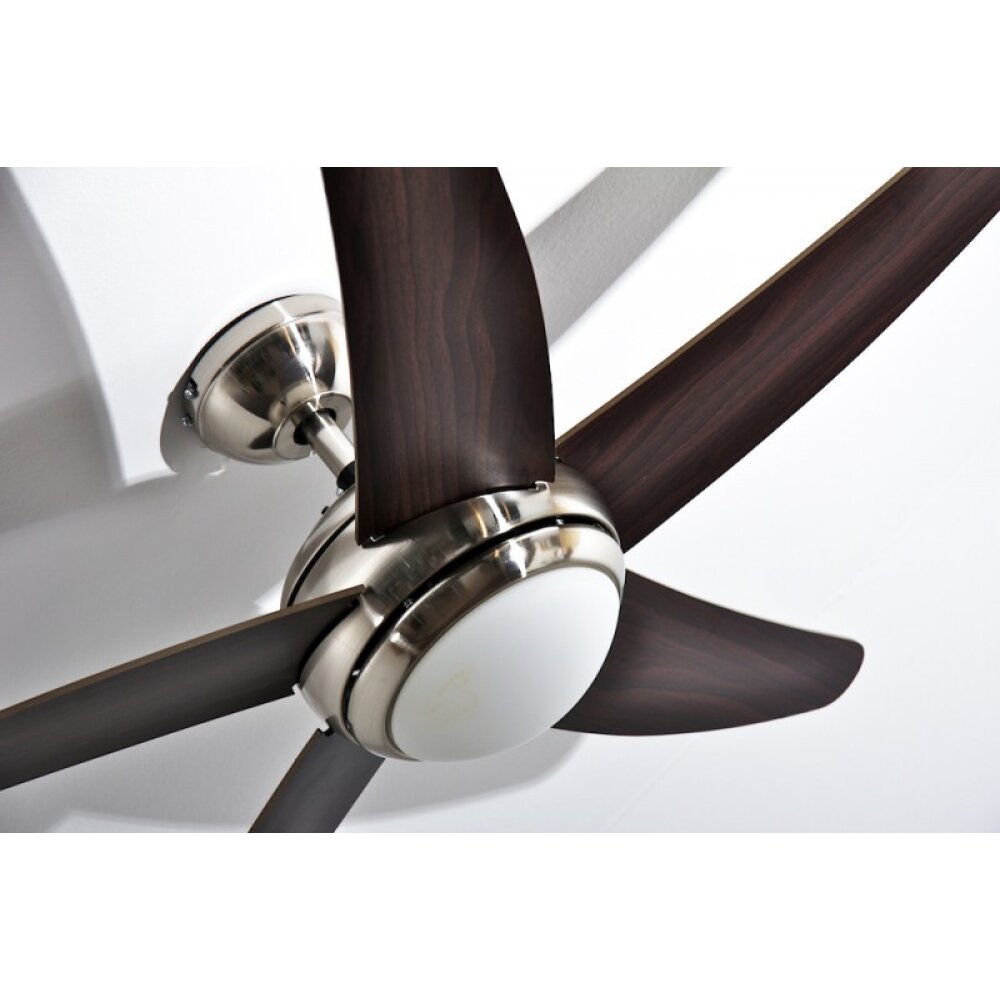 Globo FABIOLA Ventilatore Acciaio inox, Nichel opaco, 1-Luce, Telecomando