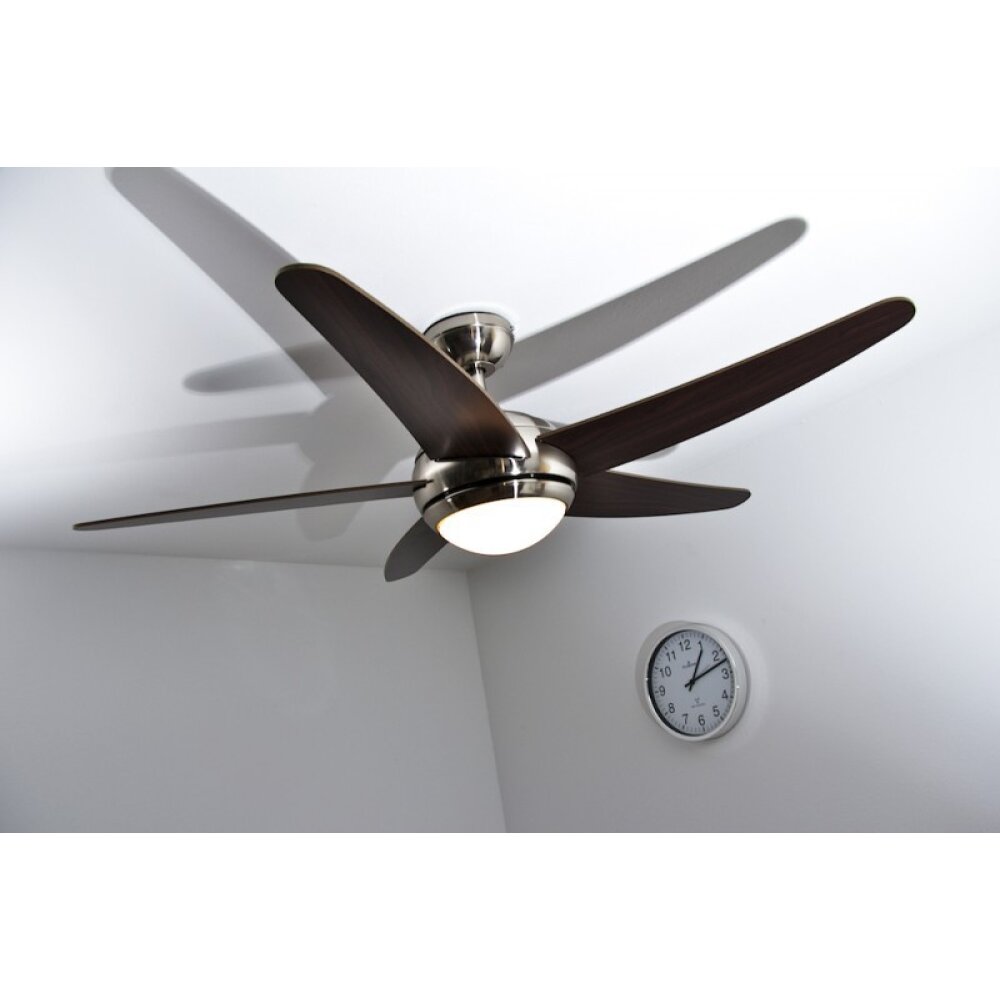 Globo FABIOLA Ventilatore Acciaio inox, Nichel opaco, 1-Luce, Telecomando