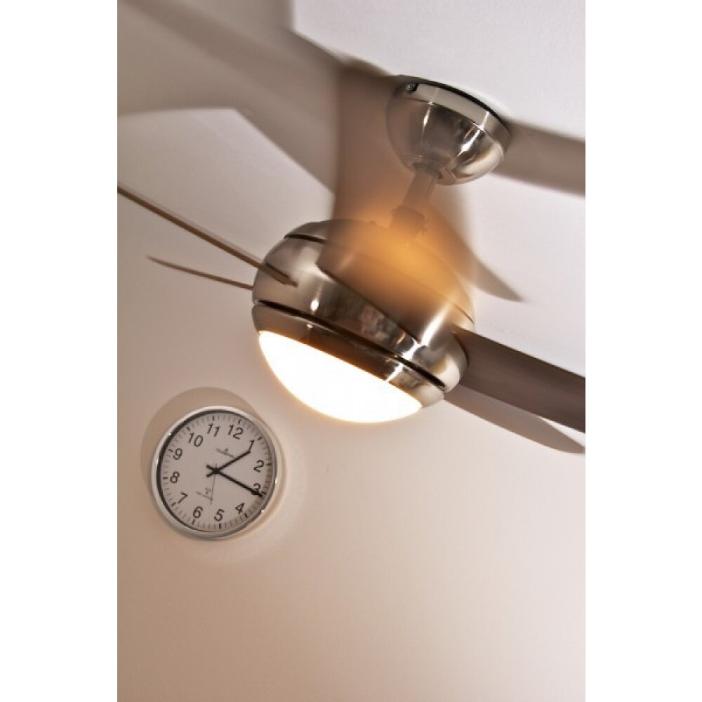 Globo FABIOLA Ventilatore Acciaio inox, Nichel opaco, 1-Luce, Telecomando