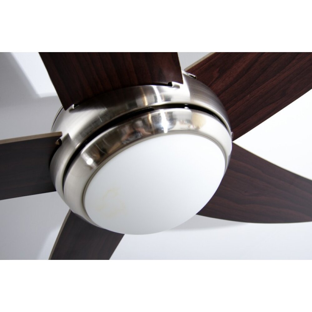 Globo FABIOLA Ventilatore Acciaio inox, Nichel opaco, 1-Luce, Telecomando
