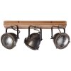 Brilliant Carmen Wood Plafoniera con Faretti Acciaio inox, 3-Luci