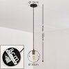Lampadario a sospensione Leentje Nero-Oro, 1-Luce