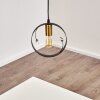 Lampadario a sospensione Leentje Nero-Oro, 1-Luce
