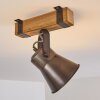 Oksbol Faretto da soffitto Grigio, Marrone chiaro, Acciaio satinato, 1-Luce