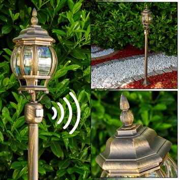 Lentua Lampada da terra per esterno Marrone, Oro, 1-Luce, Sensori di movimento