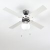 Valletta ventilatore da soffitto Cromo, Argento, Bianco, 1-Luce