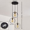 Lampadario a sospensione Leentje Oro, Nero, 3-Luci