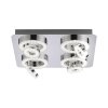 Leuchten Direkt Ls-TIM Plafoniera LED Cromo, 4-Luci, Telecomando, Cambia colore