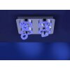 Leuchten Direkt Ls-TIM Plafoniera LED Cromo, 4-Luci, Telecomando, Cambia colore