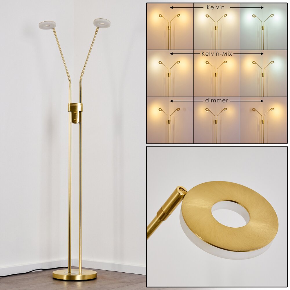 Gulkana Lampada da terra LED Oro, 2-Luci main product photo