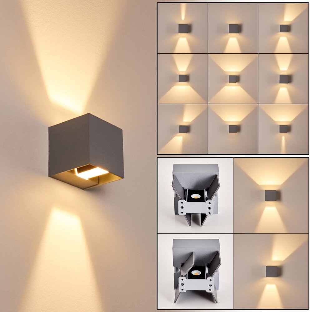 Applique da esterno Fauderup LED Grigio, 2-Luci main product photo