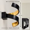 Rezat Applique LED Nero-Oro, 1-Luce