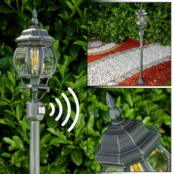 Lentua Lampada da terra per esterno Verde, Nero, 1-Luce, Sensori di movimento