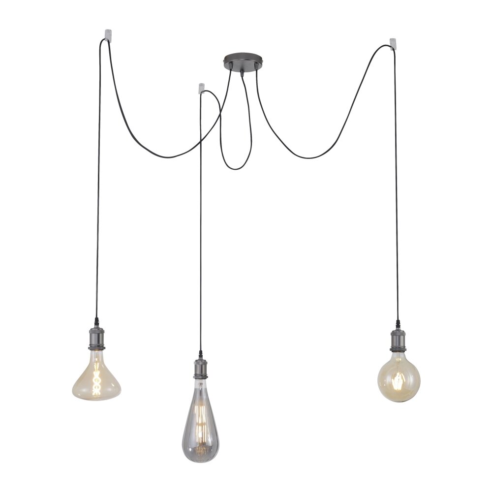 Leuchten Direkt DIY Lampada a Sospensione Nero, 3-Luci main product photo