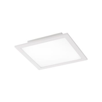 Leuchten Direkt Ls-FLAT Plafoniera LED Bianco, 1-Luce, Telecomando, Cambia colore