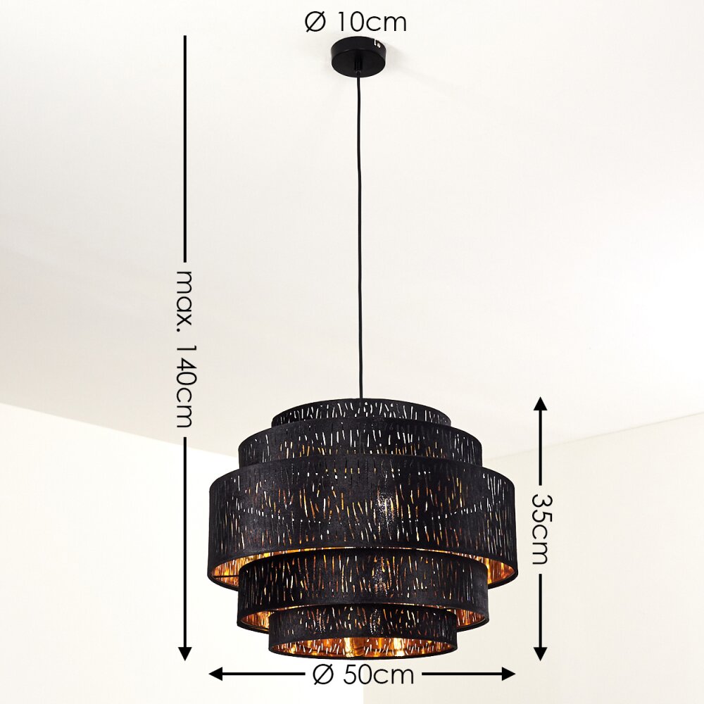 Liared Lampadario a sospensione Nero, 1-Luce