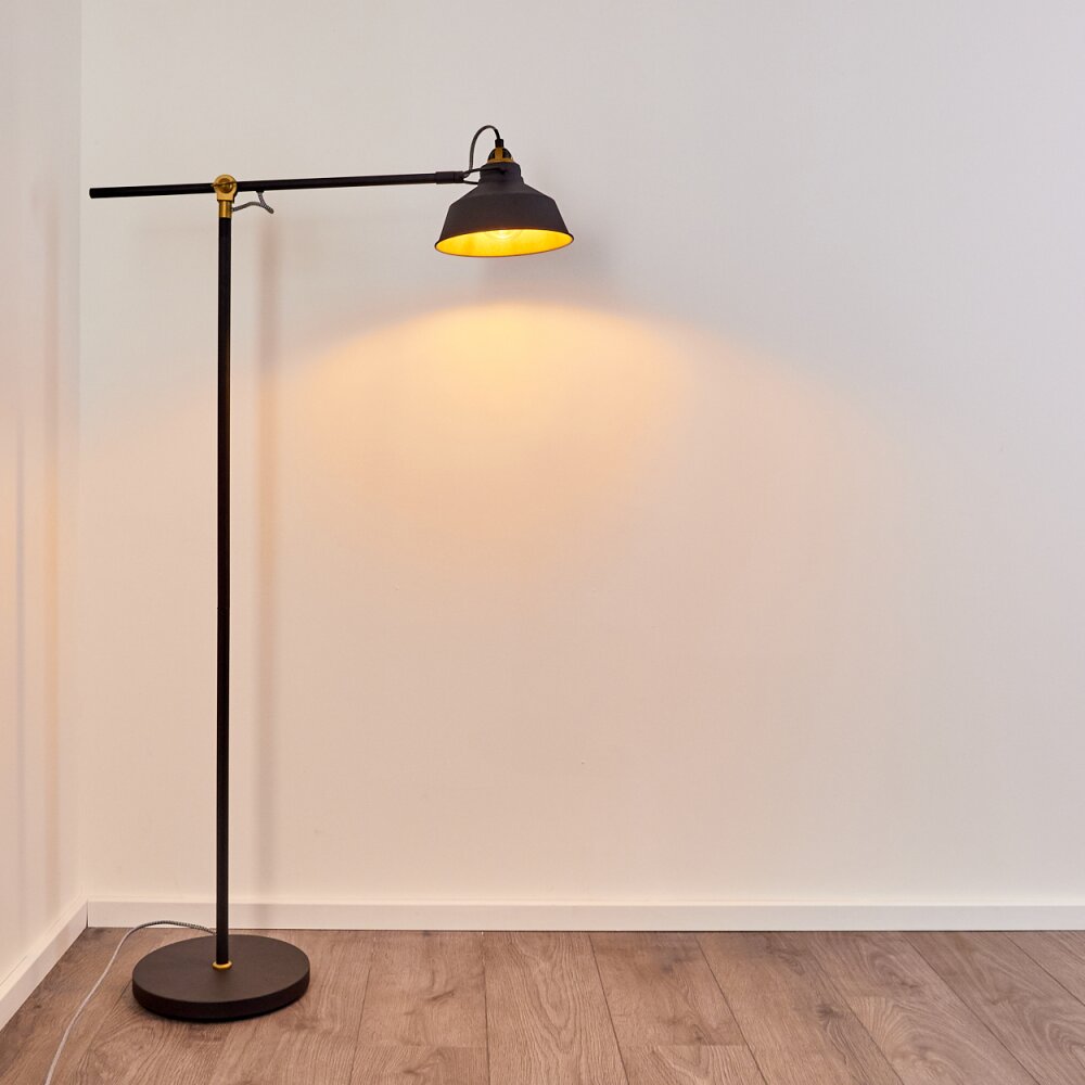 Luven Lampada da terra Oro, Nero, Nero-Oro, 1-Luce