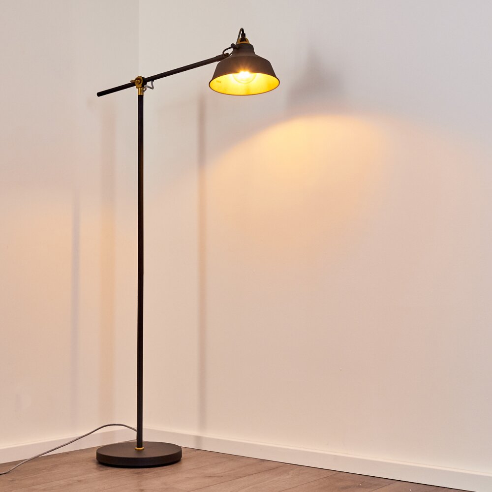 Luven Lampada da terra Oro, Nero, Nero-Oro, 1-Luce