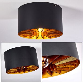 Togo Plafoniera Ottone, Nero, 1-Luce