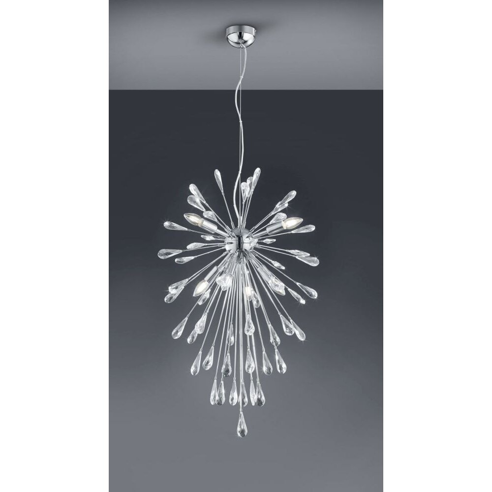 Trio MINSK Lampadario a sospensione Cromo, Cristallo ottico, 7-Luci main product photo