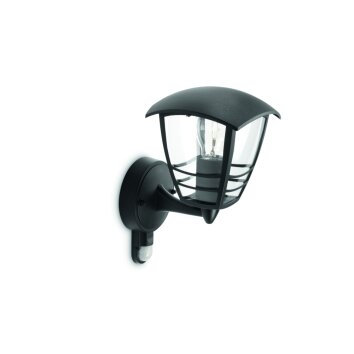 Philips myGarden CREEK Applique Nero, Trasparente, chiaro, 1-Luce, Sensori di movimento