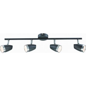 Globo Nero Barra con faretti da soffitto LED Antracite, 4-Luci