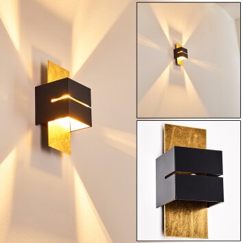 Tora Applique Nero-Oro, 1-Luce