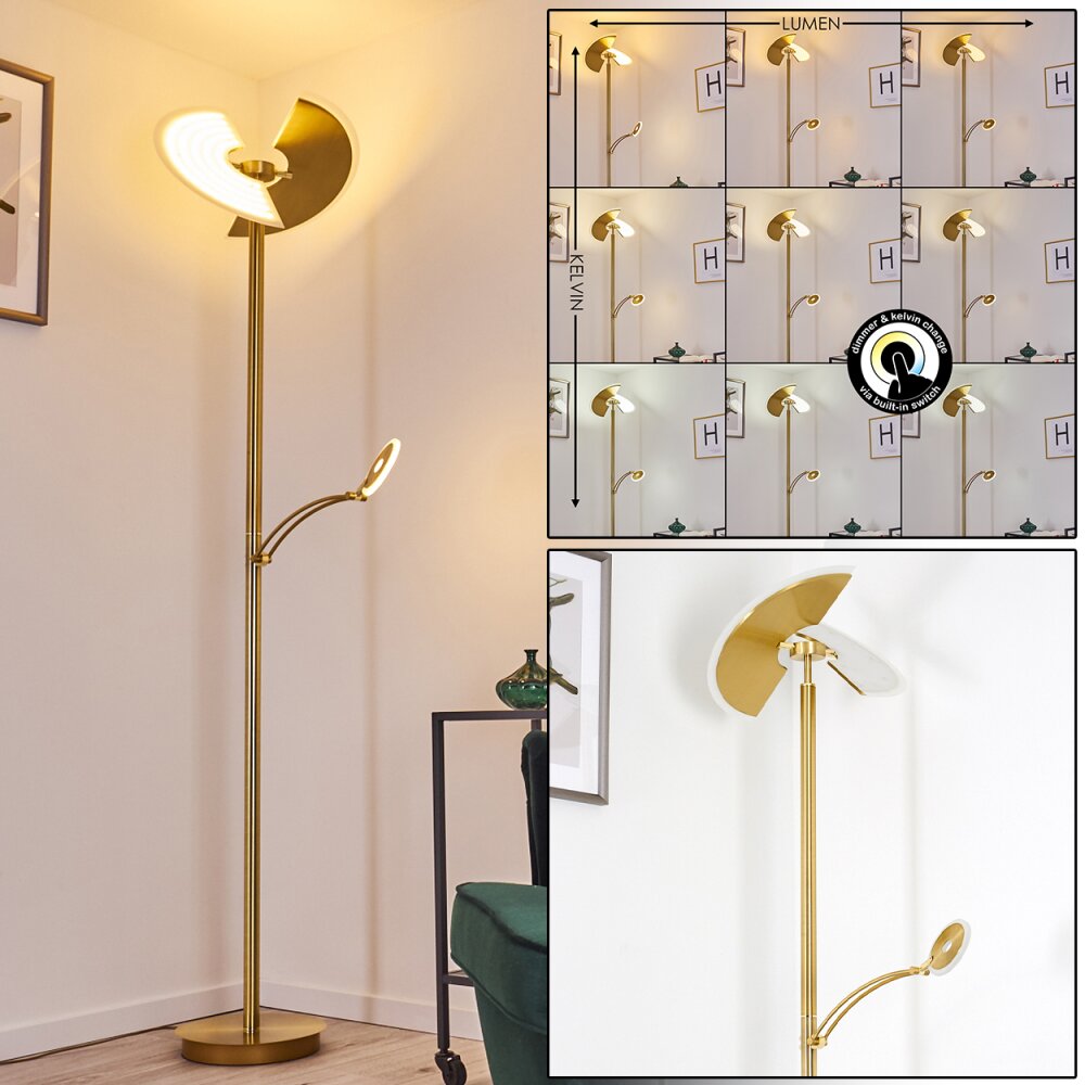 Cazis Lampada da terra LED Ottone, 2-Luci main product photo