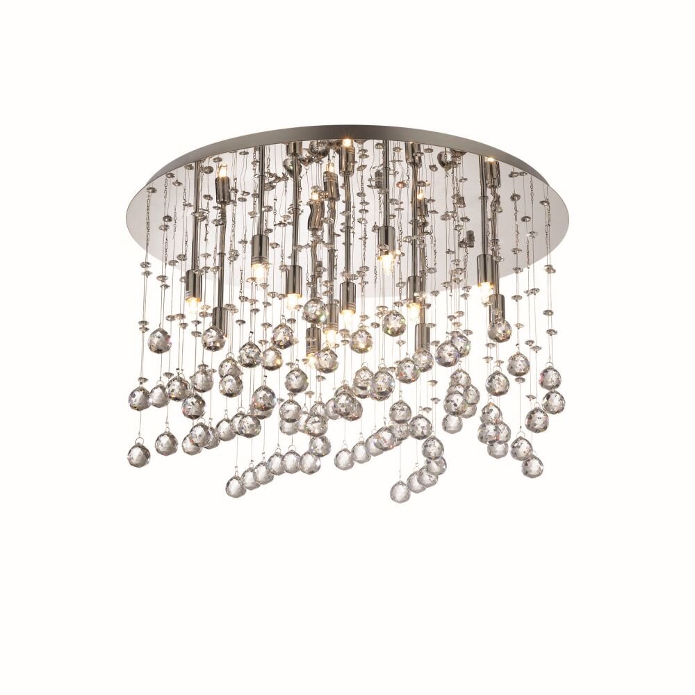 Ideal Lux MOONLIGHT Plafoniera Cromo, Cristallo ottico, 12-Luci main product photo