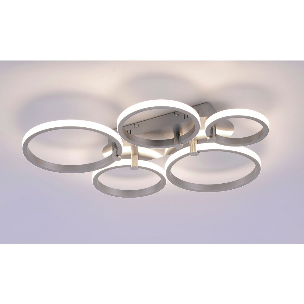 Leuchten Direkt Johanna Plafoniera LED Acciaio inox, 5-Luci main product photo