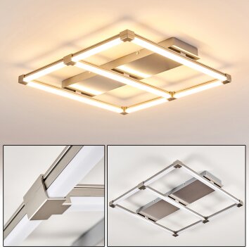 Beken Plafoniera LED Acciaio satinato, 1-Luce