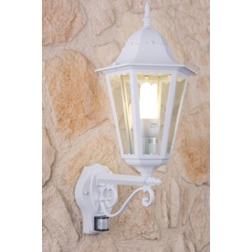 Lutec BRISTOL Applique per esterno Trasparente, chiaro, Bianco, 1-Luce, Sensori di movimento