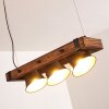 Oksbol Lampada a Sospensione Legno scuro, Nero, 3-Luci