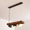 Oksbol Lampada a Sospensione Legno scuro, Nero, 3-Luci